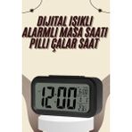 Belle Fusion Mey Ithalat® Dijital Masa Saati Termometreli Takvim Çalar Saat LED Ekran Pilli