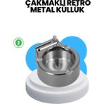 Belle Fusion Mey Ithalat® Metal Küllük Çakmaklı Masa Üstü Şık Tasarım