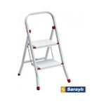 Belle Fusion Mey Ithalat® Saraylı Pratik Metal Merdiven Beyaz 2 Basamaklı