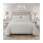 Belle Home Perla Çift Kişilik Nakışlı Yatak Örtüsü Takımı - 240X260 cm - Pvc Çantalı - Günlük ve Çeyizlik - Yeni Renkler - Bej - 240 x 260 cm