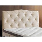 Belletto 100 cm Krem Tek Kişilik Deluxe Lüx Kumaş Başlık