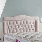 Belletto 160 cm Krem Çift Kişilik Vogue Lüx Kumaş Başlık