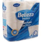 Belleza Bonus Tuvalet Kağıdı 32 Rulo 2 Katlı Ultra Yumuşak ve Ekstra Dayanıklı