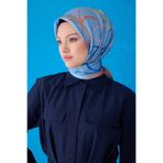 Belli Belli Saf Ipek Eşarp 4113D (Twill)-01, Mavi