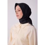 BELLİ Siyah Klasik Desen %100 Twill İpek Eşarp 4305-50