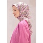 Belli Tivil Saf İpek Eşarp 4223 - 81 Pembe Harf Desen