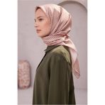 Belli Tivil Saf İpek Eşarp IST 4203 - 07 Pembe Geometrik Desen