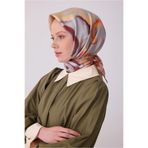 Belli Tivil Saf İpek Eşarp IST 4301 - 35 Gri Soyut Desen