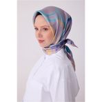 Belli Tivil Saf İpek Eşarp IST 4301 - 83 Lila Soyut Desen