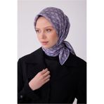 Belli Tivil Saf İpek Eşarp IST 4308 - 35 Lila Batik Desen