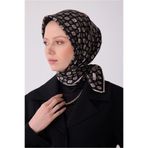 Belli Tivil Saf İpek Eşarp IST 4308 - 85 Siyah Batik Desen