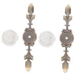 BELLIFFY Retro Bronz Arka Plaka Çiçek Desenli Çekmece Kulpu Şifonyer Dolabı Için
