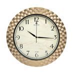 Bellisima BL-1037 Serisi Klasik Kadran Örme Desenli Sessiz Akar 30 cm Duvar Saati Gold