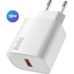 Bello 18W USB Şarj Cihazı BL-180 Modeli Hızlı ve Güvenli Şarj Kompakt ve Taşınabilir - Beyaz