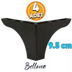 Bellona Mobilya Kanepe Sehpa Çekyat Tv Ünitesi Koltuk Ayağı 9.5 Cm Siyah Baza Ayakları (4 Adet)