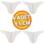 Bellona Rose Berjer Mobilya Kanepe Sehpa Puf Koltuk Ayağı 9.5 Cm Beyaz Baza Ayakları (4 Adet)