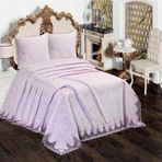 Belloo Home Pembe Bulut Kesme Çift Kişilik Fransız Güpürlü Yatak Örtüsü