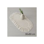 Belomia Home Collection Keten Fisto Fırfır Detaylı Oval Runner (30-80cm)