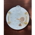 Beloved Gold İncili Damat Kahve Tepsisi