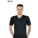 Belpa Ceylanoğlu Ribana Erkek V Yaka Yarım Kol Atlet 6'Lı%100 Pamuk, Siyah, 3XL