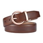 Beltox Fine Elbise Kot ve Bel Süsleme için Kadın Tersinir Deri Kemerler, Altın Tokalı Kahverengi ve Haki, 26-29.5" Range