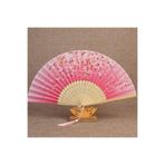BELUGA Yelpaze Bambu Kumaş Serinletici Vintage Pembe Çiçekli Şık Püsküllü Japon Yelpaze 0389