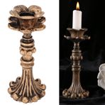 Belupai Antika Reçine Şamdan, El Oyması Vintage Sütun Mumluk Rustik Dekoratif Konik Mum Standı Romantik Düğün Mum Çubuğu Mumluk Oturma Odası Masa Centerpiece Dekor için