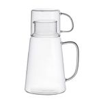 BELUPAI Cam Su Sürahisi 1200 ml Su Isıtıcısı Isıya ve Soğuğa Dayanıklı Su Sürahisi Yeniden Kullanılabilir Başucu Sürahisi Şeffaf Cam Sürahi Bir Kupalı Bir Tencere Dayanıklı Meyve Suyu Su Sürahisi