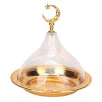 Belupai Kubbeli Servis Tabağı, Çinko Alaşımı Retro Stil Şeker Servis Tabağı Depolama Yiyecek Kasesi, Şeker Depolama için Retro Tasarımlı Cupcake Ekranı Doğum Günü Partisi Düğün Dekorasyonu