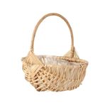 belupai Mini Hasır Rattan Çiçek Sepetleri, Hasır Sepet Söğütler Hasır Çiçek Plastik Astarlı Standlar Dekoratif Saklama Sepeti Düğün Tatil Partisi için Meyve Tutacağı(L 2 ADET)