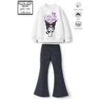 Belya Kids Wear Kız Çocuk Kuromi Tasarımlı Üst 3 İplik Pamuk Şardonsuz Kumaş.Alt Pamuk Fitilli Tayt Takım