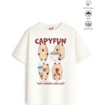 Belya Kids Wear Kız Çocuk Tam Kalıp Bara Tasarım 53 Oversize Tişört - Çok Renkli - 4 - 5 Yaş