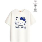 Belya Kids Wear Kız Çocuk Tam Kalıp Hello Tasarım 46 Oversize Tişört - Çok Renkli - 5 - 6 Yaş