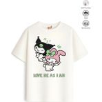 Belya Kids Wear Kız Çocuk Tam Kalıp Kur Melo Tasarım 41 Oversize Tişört - Çok Renkli - 7 - 8 Yaş