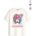 Belya Kids Wear Kız Çocuk Tam Kalıp Mld Tasarım 41 Oversize Tişört - Çok Renkli - 7 - 8 Yaş