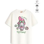 Belya Kids Wear Kız Çocuk Tam Kalıp Mld Tasarım 44 Oversize Tişört - Çok Renkli - 9 - 10 Yaş