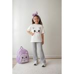 Belya Kids Wear Kız Çocuk Tam Kalıp Üst Oversize Altı Taytlı Kedi Tasarım41 Alt Üst Takım