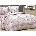 Belysima Lastikli Tek Kişilik Nevresim Takımı Pamuklu - 160 x 235 cm - Açık Pembe - Beyaz