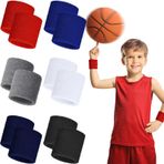Bememo 12 Parça Ter Bandı Spor Bileklik Erkekler ve Kadınlar için Ter Bandı, Tenis, Basketbol, Koşu, Spor Salonu, Çalışma için Uygun (Siyah, Beyaz, Gri, Kırmızı, Koyu Mavi, Lacivert, 2,36 x 2,36)