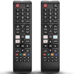 Bemexred Evrensel TV Yedek Uzaktan Kumanda Samsung LED LCD QLED 4K 8K UHD 3D HDTV HDR Frame Curved Crystal Smart TV ile Uyumlu, 2 Adet