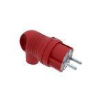 Bemis BV6-1402-2021 Kırmızı 1x16A 2P+E 200 250V IP44 Monofaze Kauçuk Kulplu Eğik Fiş