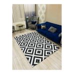 Bemrax Fistanbul Lastikli Dekoratif Halı Örtüsü Siyah 150 x 230