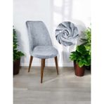 Bemrax Oval Kadife Sandalye Kılıfı - 50 x 50 cm - Açık Gri