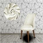 Bemrax Oval Kadife Sandalye Kılıfı - 50 x 50 cm - Krem
