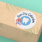 Ben Diş Çıkardım Etiketi Bebek Partisi Mavi Renk Diş Buğdayı Benim Dişim Çıktı Sticker Yuvarlak Mat Etiket 4 Cm (40 Adet)
