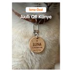 Ben Evcilim Akıllı Kedi İsimlik Künye İsimli Kedi Künyesi QR Kodlu Dijital Profilli - 30mm