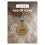Ben Evcilim Akıllı Köpek İsimlik İsimli Köpek Künyesi QR Kodlu Dijital Profilli - 38mm