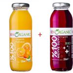 Ben Organic Portakal + Kırmızı Meyveler %100 Organik Meyve Suyu 250 ml 2'li Paket