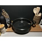 Bena Life 28 cm Granit Basık Tencere - Siyah