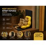 BENARMA Kedi Figürlü Kitap Tutucu – Dekoratif Kitap Desteği | Dayanıklı Pla Malzeme Şık Raf Düzenleyici